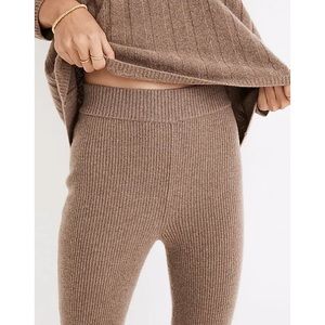 NWT Madewell (Re)sourced Cashmere High-Rise Sweater Leggings in Heather Mink